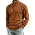 thumbnail image 3 of Atkumj Mens Quarter Zip Pullover Fashion Warm Loose Ribbed Turtleneck Knit Sweater Casual Solid Color Long Sleeve Mens Pullover Sweater for Daily Walking M, 3 of 7
