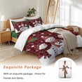 thumbnail image 7 of Christmas Snowman Bedding Duvet Cover Set Queen Size 4 Pieces Pine Christmas Tree Red Plaid Bedding Set with Zipper Closure, 1 Comforter Cover 90x92 Inches 1 Flat Sheet & 2 Pillow Cases, 7 of 7
