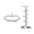 thumbnail image 4 of Diamond Sterling Silver Rhodium Clover Ring, 4 of 7