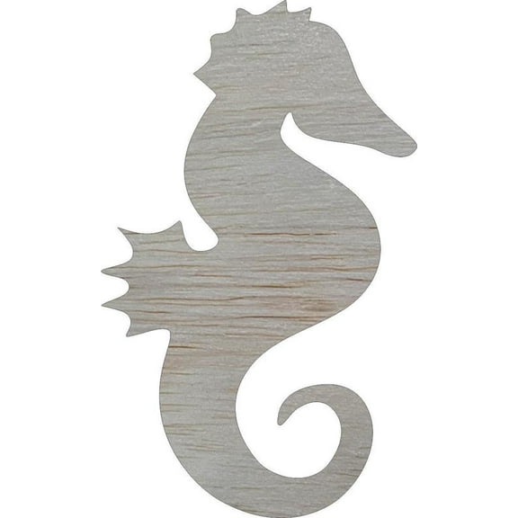 Unfinished Wood Seahorse Cutout, 4'' Paintable Craft