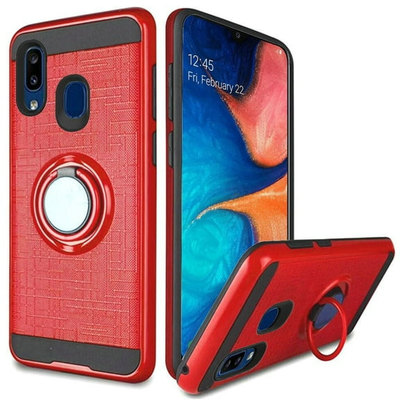 GSA Brushed Case w/Ring Stand for Samsung Galaxy A20/A50 - Red