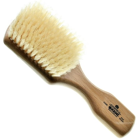 Kent OG2S Beechwood Soft Bristle Hair Brush and Facial Brush for Beard Care - Exfoliating Soft White Natural Boar Bristle Brush for Mens Grooming, Hair Care, and Beard Straightener