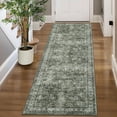 thumbnail image 2 of Hasoo 2' x 6' Green Runner for Hallway Soft Floral Area Rug Non Slip Stain Resistant Carpet, 2 of 7