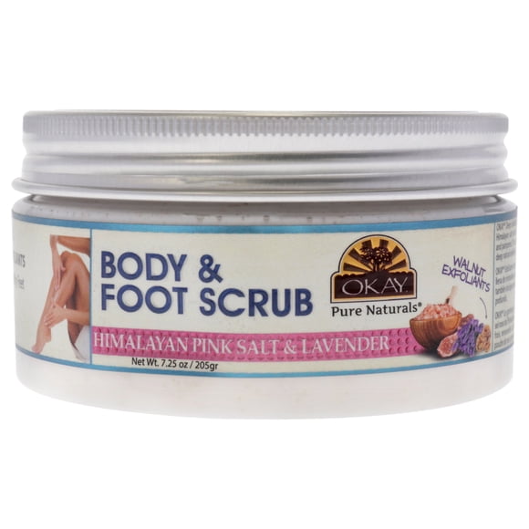 Sal rosa del Himalaya de Scrub Okay con lavanda para cuerpo y pies