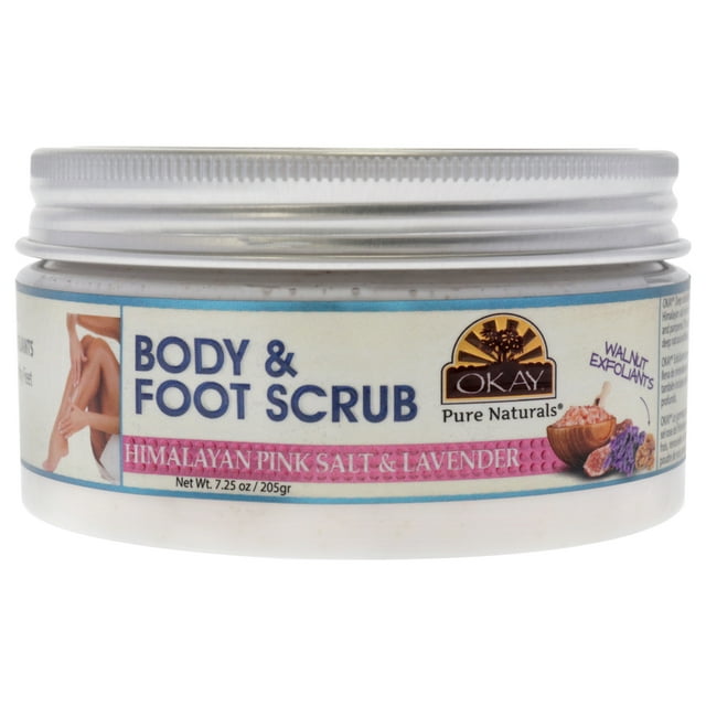 Sal rosa del Himalaya de Scrub Okay con lavanda para cuerpo y pies
