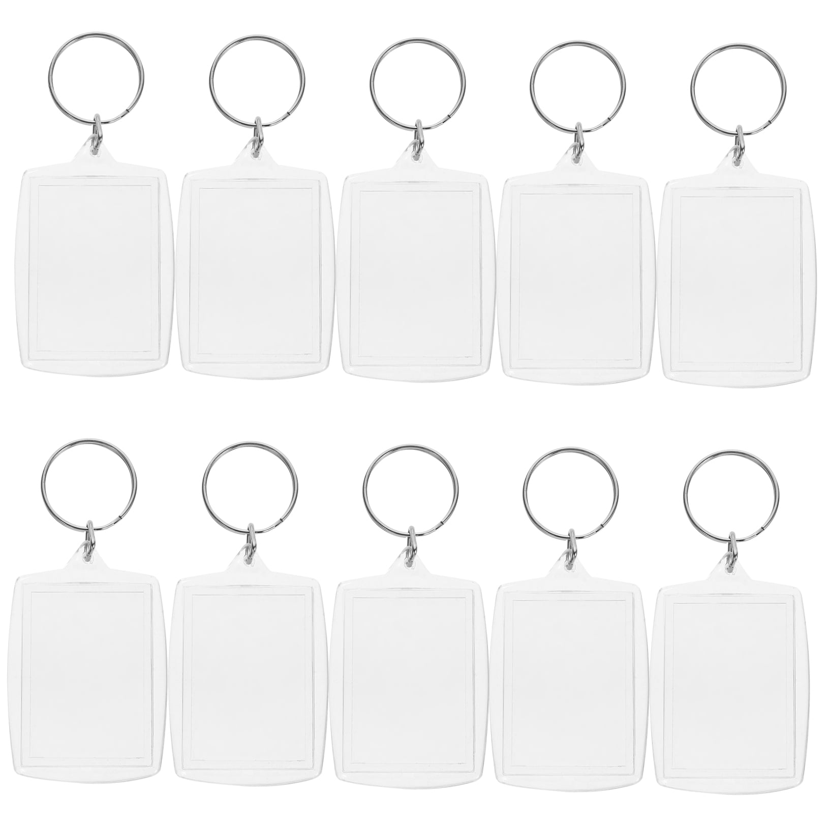 LULULION Transparent Acrylic Photo Frame Keychain Easy to Assemble 100Pcs
