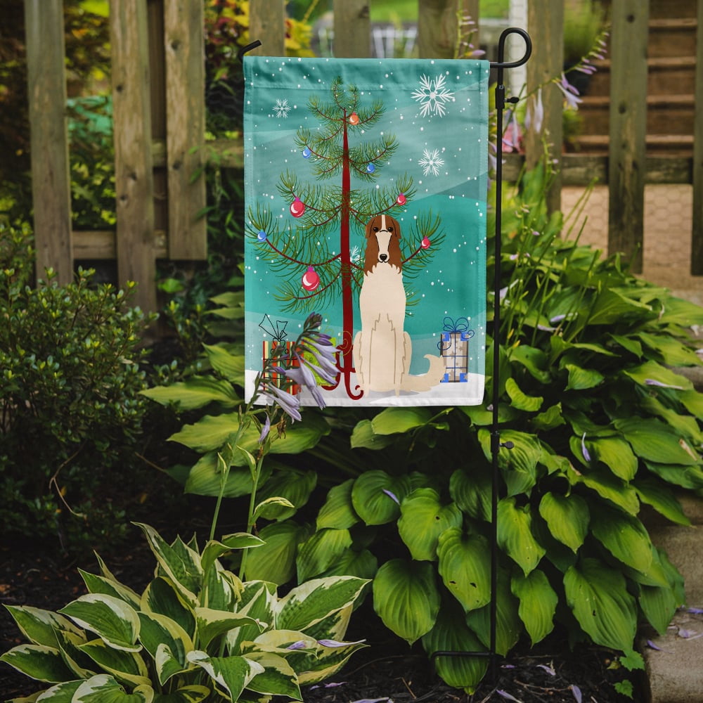 Merry Christmas Tree Borzoi Garden Flag