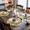 thumbnail image 4 of Thanksgiving Round Braided Placemats Set of 1, Fall White Pumpink Flower Brown Green Shadowed Grid Heat Insulation Place Mats Washable Non-Slip Table Mats for Kitchen Dining Party, 13 Inches, 4 of 9
