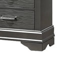 thumbnail image 4 of Jean Nightstand- 2 Drawers- Curved Frame- 24 Inch Dark Gray Solid Wood, 4 of 6