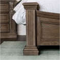 thumbnail image 6 of Weathered Oak Eastern King Bed Frame with Carved Headboard, Solid Wood Traditional Platform Bed for Bedroom, 6 of 10