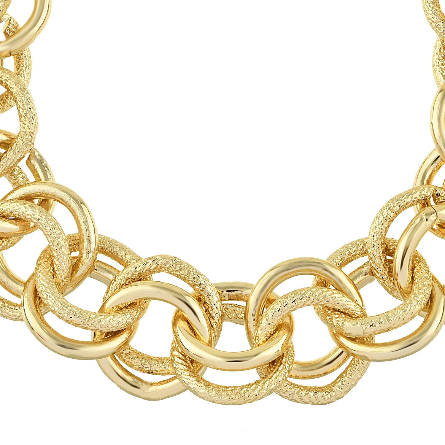 Cerem Duo Link Chain Choker Necklace - 14K Gold Plated Statement Necklace 15 in