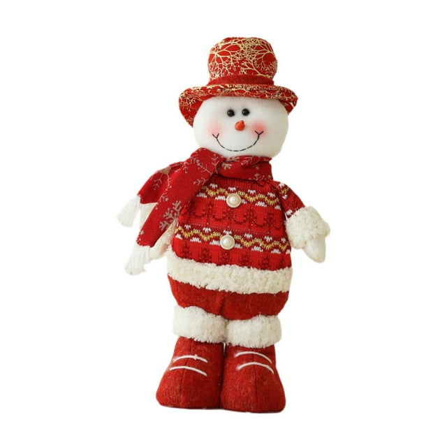 Figura navideña de peluche, decoración navideña, adorable tela suave de 20 x 45 cm para Muñeco de nieve