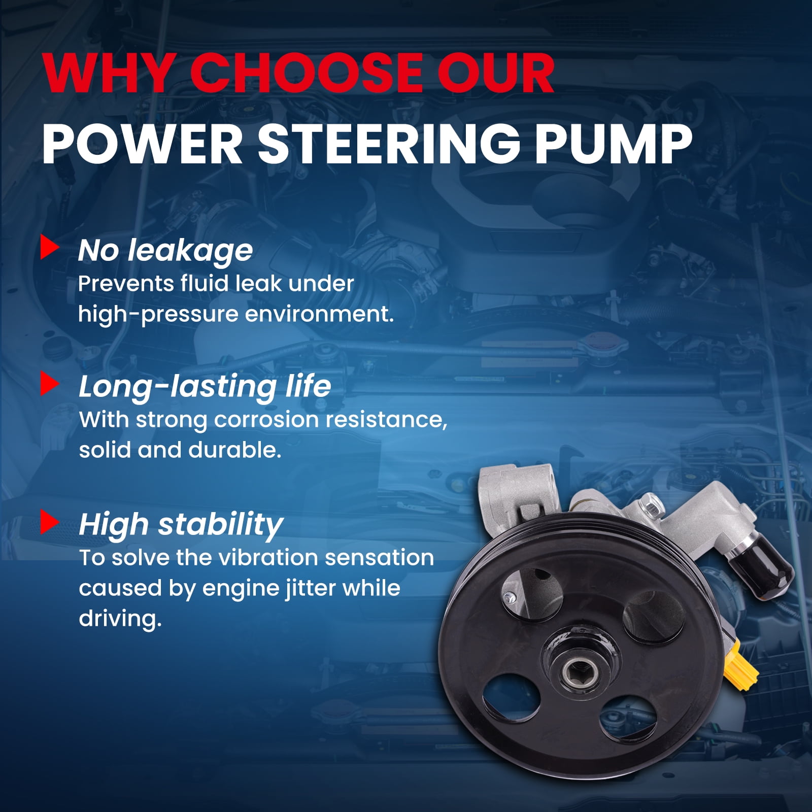 MOCA AUTOPARTS Power Steering Pump Fit for 2010-2012 Ford Fusion 3.5L & 2007-2010 Ford Edge 3.5L & 2007-2012 Lincoln MKZ 3.5L
