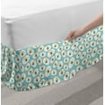 thumbnail image 2 of Bee Bed Skirt, Rhythmic Flying Honeybees Wings in Clouds Illustration Pattern, Elastic Bedskirt Dust Ruffle Wrap Around for Bedding Decor, 4 Sizes, Seafoam Mustard, by Ambesonne, 2 of 2