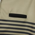 thumbnail image 6 of WREESH Men's Striped Sports Henley Shirts Zip-Up Short Sleeve Top with Striped a Sporty Short Sleeve Top for Active Men Khaki, 6 of 9