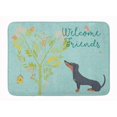 thumbnail image 1 of Carolines Treasures BB7630RUG Welcome Friends Black Tan Dachshund Machine Washable Memory Foam Mat, 1 of 4