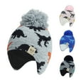 thumbnail image 4 of Conjunto de gorro de punto y bufanda para otoño e invierno con diseño de dinosaurio y jacquard para hombre y mujer, 4 of 5