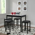 thumbnail image 3 of Hampton Three-Piece Faux Marble Tavern Set, Black, 3 of 9