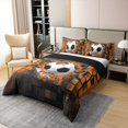 thumbnail image 3 of Erosebridal Soccer 100% Cotton Duvet Cover King Size,Gradient Geometric 100% Cotton Comforter Cover King,Orange and Black,Reversible(No Comforter), 3 of 6