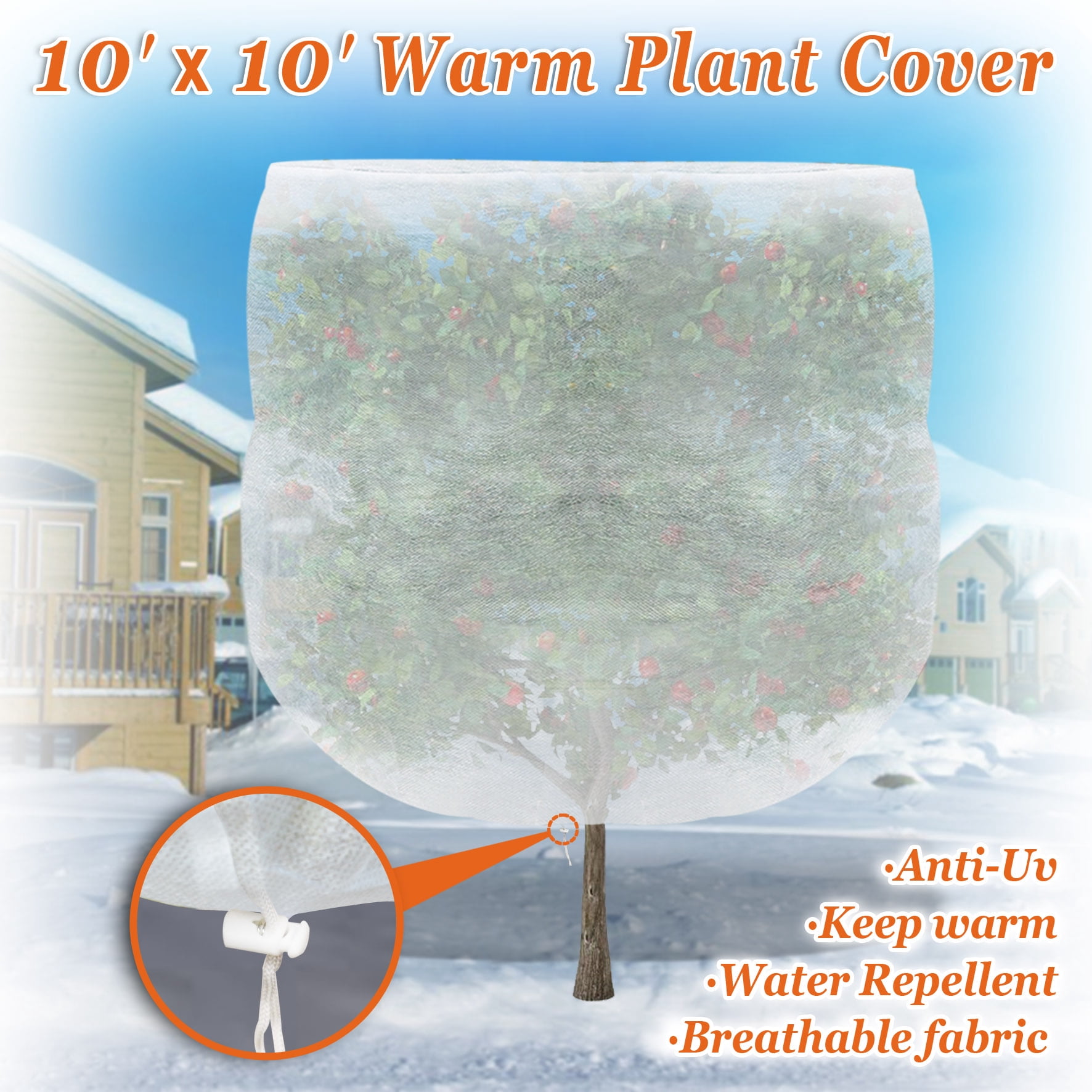 Sunny Warm Worth Plant Cover and Plant Protecting Bag for Frost Protection, Multi Sizes for Your Choice (120''x120'')