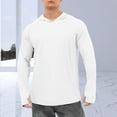 thumbnail image 6 of Mdesiwst Men Hooded Long Sleeve Sunscreen Tops Solid Color Thumbhole Design Slim Fit Ice Silk Sunscreen T-shirt, 6 of 7