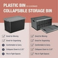 CleverMade Collapsible Storage Bin (With Lid), Charcoal, 3PK 62L (16