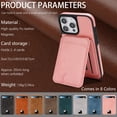 thumbnail image 2 of Case for iPhone 12 Pro Max, Compatible with MagSafe, Magnetic 2 in 1 Detachable Wallet Case with Card Holder Women Men, Business PU Leather RFID Blocking Flip Kickstand Credit Slots, Pink, 2 of 11