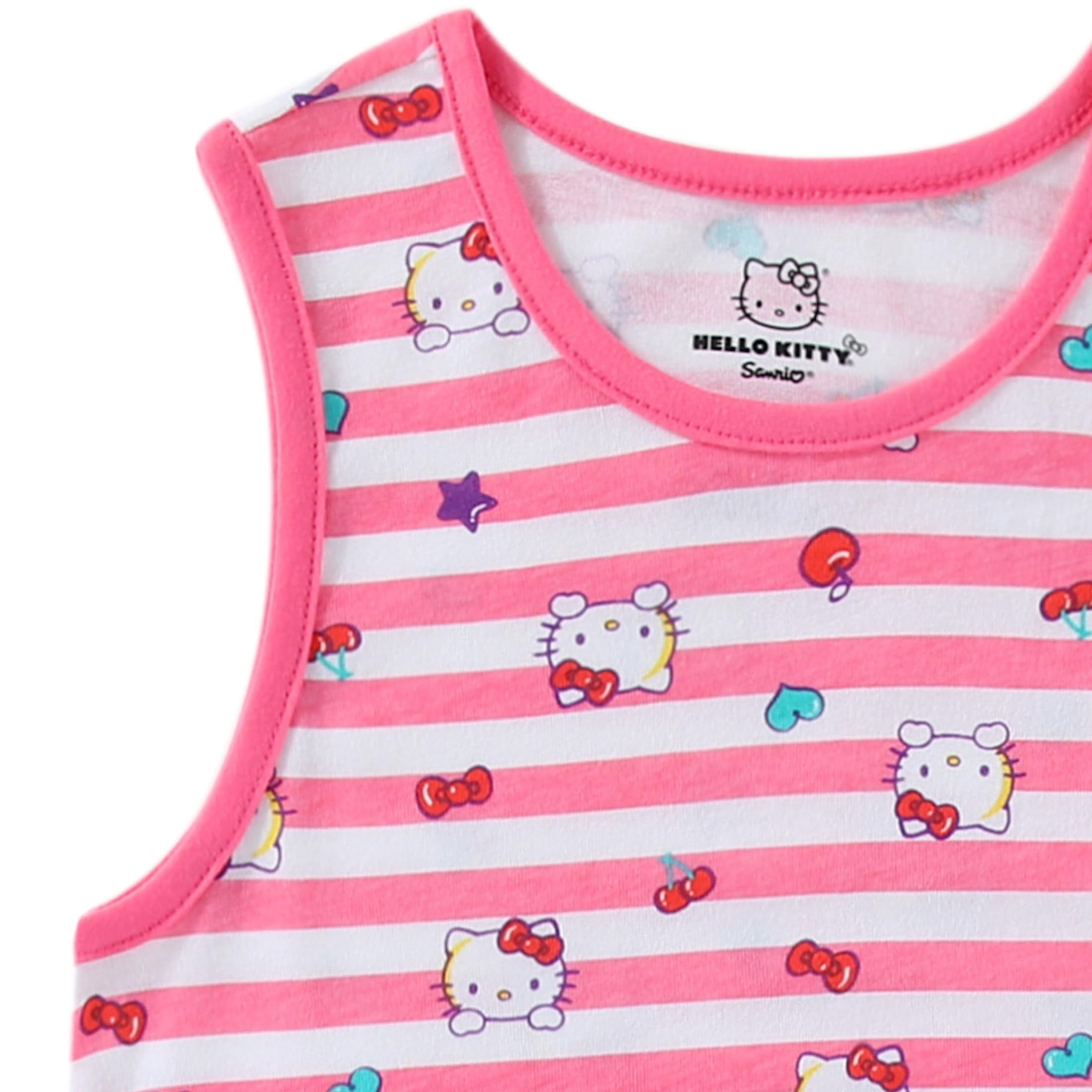 Hello Kitty Sanrio Short Sleeve Shirt and Sleeveless Dress (Girls), 2 Piece Set, Sizes 4-10