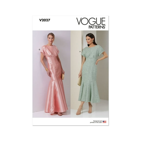 Vogue Sewing Pattern 2027 - Misses' Dress in Two Lengths, Size: D5 (4-6-8-10-12)