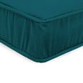 thumbnail image 2 of Jordan Manufacturing 22.5" x 22.5" Canvas Teal Solid Square Outdoor Deep Seat Cushion with Ties and Welt, 2 of 8
