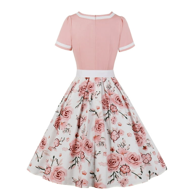 Women's Casual Lounge A-line Dress Vintage 50s 60s Audrey Hepburn Dress Fashion Plus Size Swing Dress for Tea Party - Walmart.com Women's Casual Lounge A-line Dress Vintage 50s 60s Audrey Hepburn Dress Fashion Plus Size Swing Dress for Tea Party - Walmart.com
