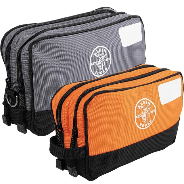 Juego de bolsas para herramientas Klein Tools 55579 con doble compartimentos con cremallera