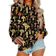 thumbnail image 4 of Xuyuer Women's Long Sleeve Hoodless Printed Casual Warm Sweatshirt, Cozy Pullover for Spring Comfort, Everyday Lounging and Seasonal Graphic Style, 4 of 5