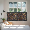 thumbnail image 3 of Boho Flowers Tier Curtains 24 Inch Length, Spring Abstract Watercolor Floral Leaf Cafe Short Curtains for Bathroom Over Sink, Small Kitchen Curtain Light Filtering Tiered Drapes 2 Panels 27.5"Wx24"L, 3 of 8