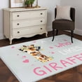 thumbnail image 4 of Grey Pink Giraffe Kitchen Runner Rug 2.7x5 Washable Runners for Hallway Non Slip Love Heart Spring Floral Botanical Large Area Rug Indoor Floor Carpet for Bathroom Laundry Entryway Bedroom, 4 of 8