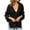 Black, variant on Women's Fashionable Solid Button Up Crochet Cardigan with Pockets Soft Knit Sweater for Casual Outfits, Oversized Fit V-Neck Cardigan for Daily Wear, Office or Layering