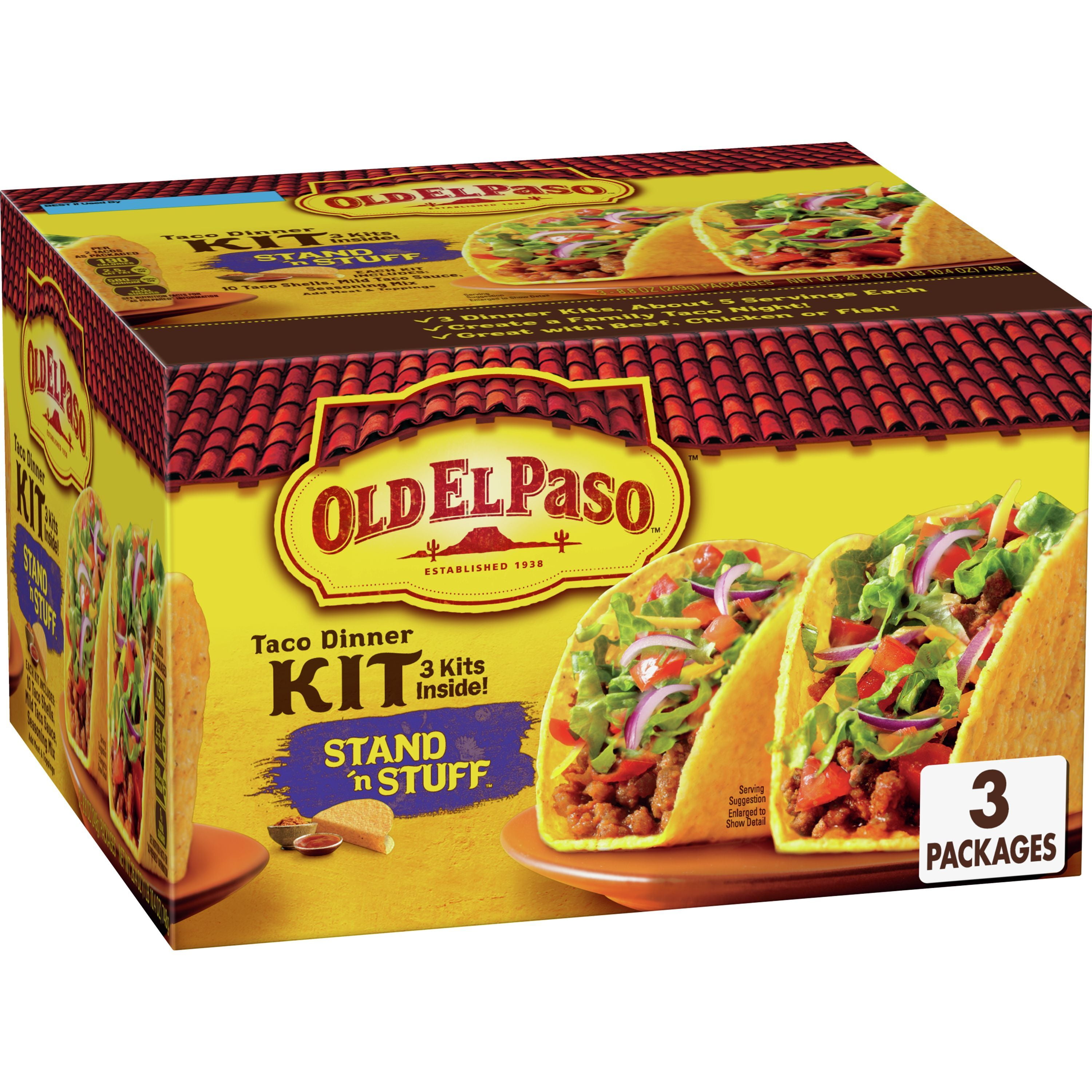 Old El Paso Stand 'N Stuff Taco Dinner Kit, 3-Pack, 26.4 oz
