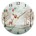 thumbnail image 5 of Deers Balloons Trees Black 10 inch Wall Clocks Non Ticking Easy to Read Battery Decorative for Home Bathroom Kitchen Bedroom Living Room, 5 of 8
