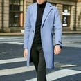 thumbnail image 4 of Super Fashion En Trench Men's British Style Solid Color Long Coat Fashionable Warm En Overcoat, 4 of 6