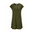 thumbnail image 4 of Horkkom T Shirt Dress Women Mini Short Sleeve Solid Color Summer Dresses Beach Vacation Sundresses, S-2XL, 4 of 5