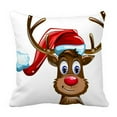 thumbnail image 1 of EREHome fawn hat Santa Claus white Pillow Case Cover Set 20x20 Inch, 1 of 1