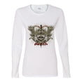 thumbnail image 2 of Wild Bobby, Biker Til I Die Live to Ride Motorcycle Cars and Trucks Womens Graphic Long Sleeve T-Shirt, White, Large, 2 of 3