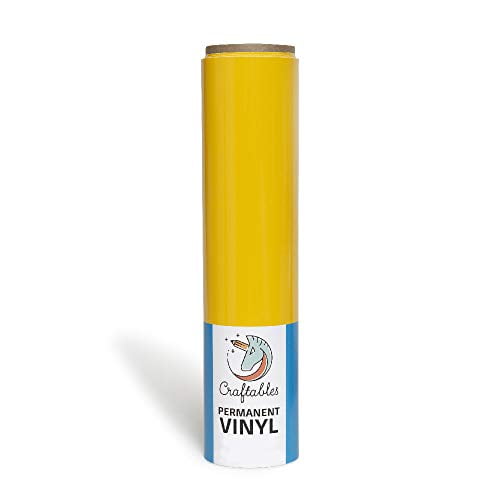 Craftables Yellow Vinyl Roll Permanent, Adhesive, Glossy & Waterproof