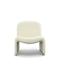 thumbnail image 4 of Benjara 32 Inch Accent Chair, Curved Sloped Back, Off White Fabric Upholstery, 4 of 6