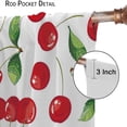 thumbnail image 6 of Fruit Berry Curtains, Fresh Red Cherry Berry Summer Green Garden Rod Pocket Blackout Window Treaments Drapes for Dining Room Kitchen Cafe, 84" W X 84" L, 6 of 6