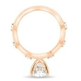 thumbnail image 4 of ESTE ORIGIN 2.00Ct Pear Cut Solitaire Lab-Grown Diamond Engagement Ring – Hidden Halo & Round Side Stones in 18K Rose Gold for Women US 6.5, 4 of 8