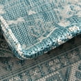 thumbnail image 5 of Rugs.com Outdoor Aztec Collection Rug – 2' x 3' Aqua Flatweave Rug Perfect For Living Rooms, Large Dining Rooms, Open Floorplans, 5 of 6