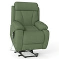thumbnail image 3 of Oufan Power Lift Recliner for Elderly, Snowflake Velvet Recliner Chair Sofa with Adjustable Backrest, Extended Footrest & Side Pocket, Green, 3 of 18
