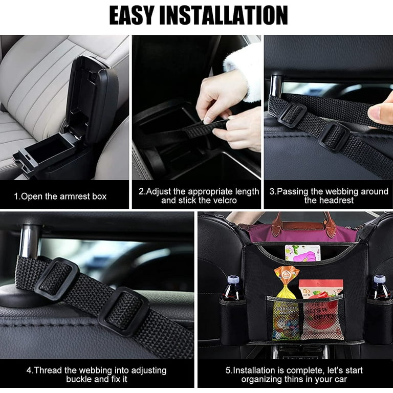 Car Net Pocket Handbag Holder Between Seats, Car Back Seat