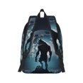 thumbnail image 3 of Naloa Canvas Backpack for Men Women Moon Wolf Warrior Print Rucksack Casual Travel Daypack Large and Small Durable College Tote Satchel Bookbag for Teens, 3 of 8